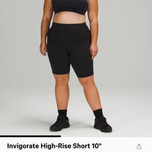 Lululemon invigorate high rise short 10 inches
